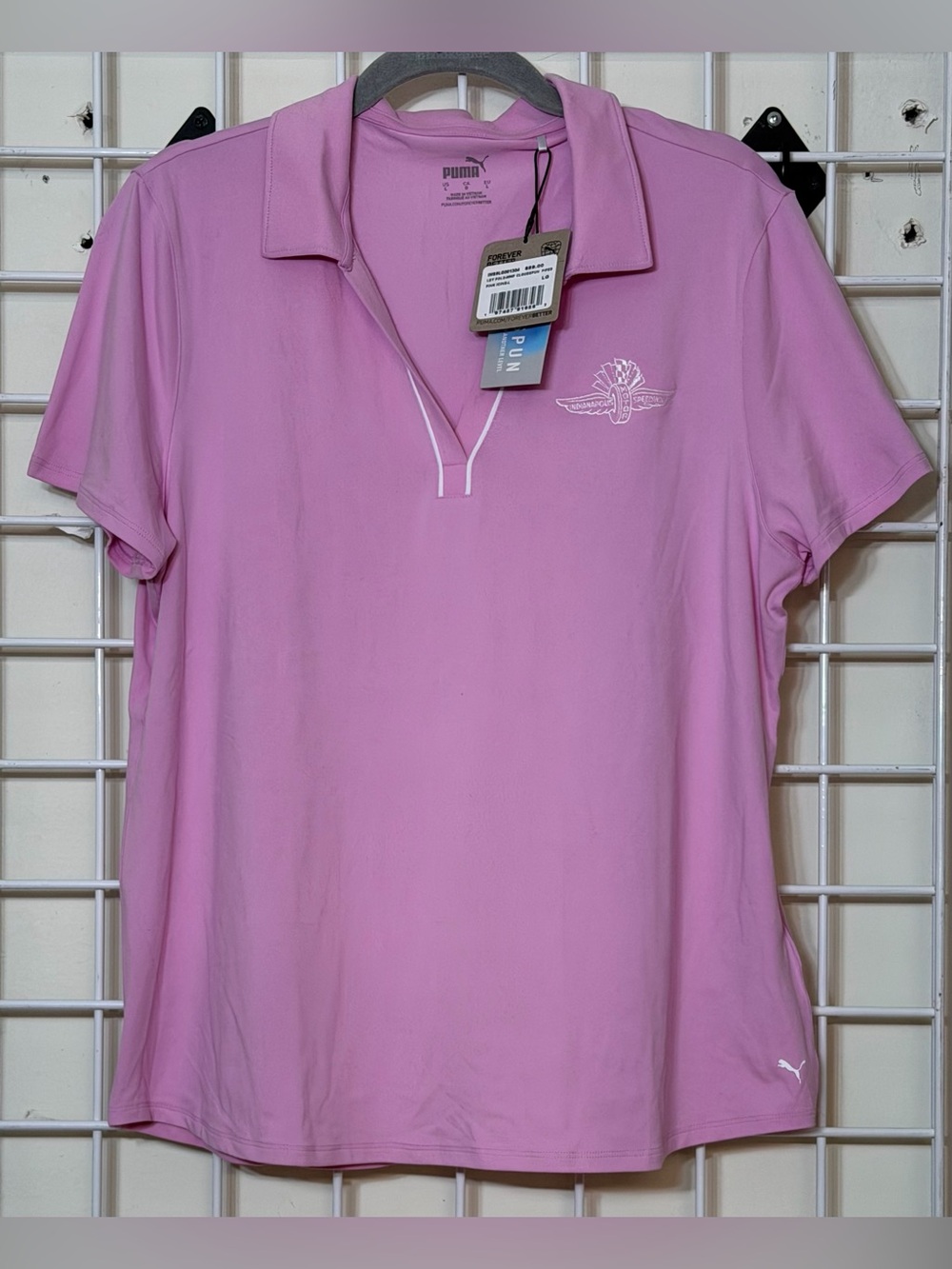 Puma Woman's Large Pink Polo Indianapolis Motor Speedway New With Tags Cloudspun